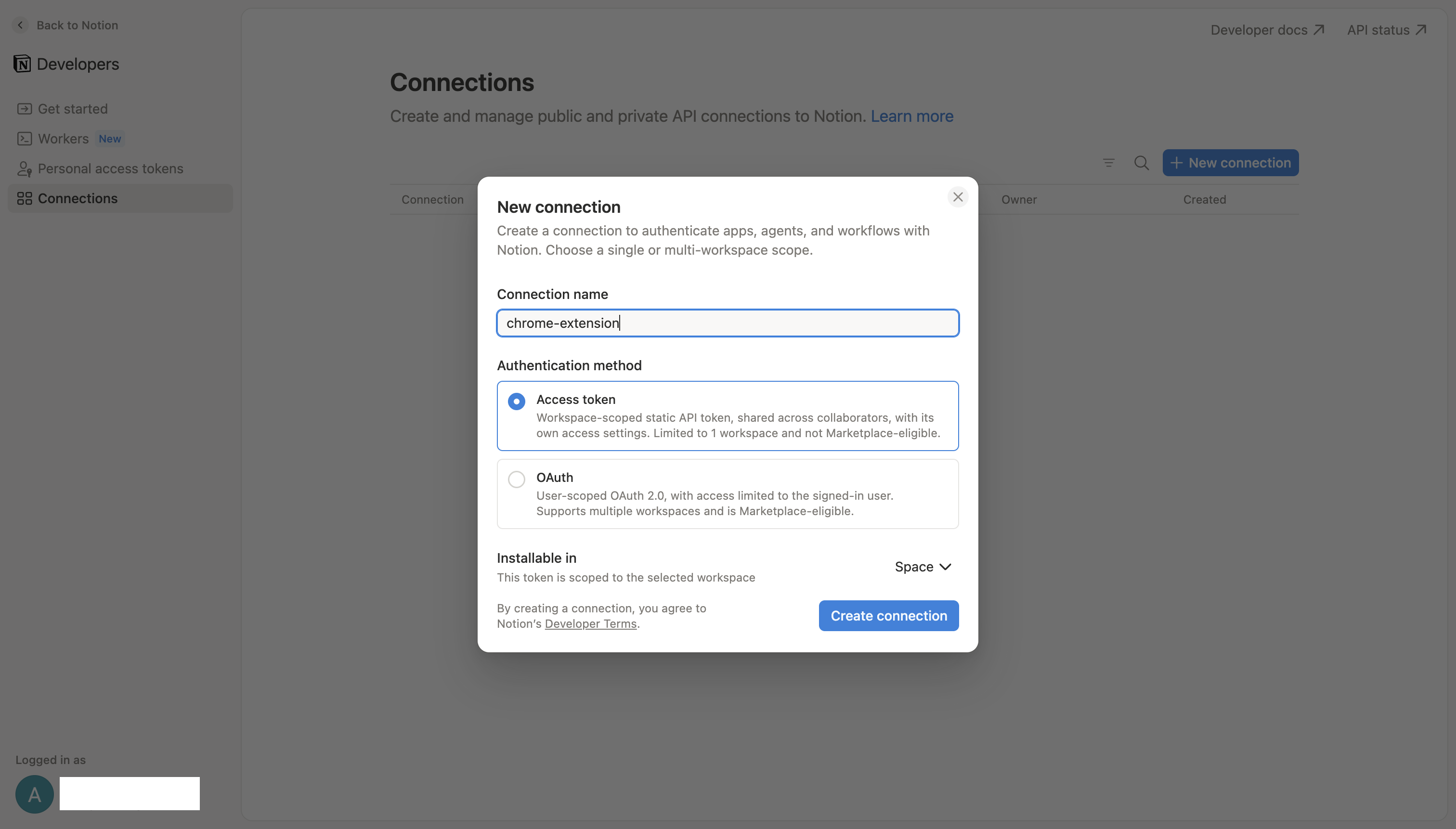 Configure New Connection Modal